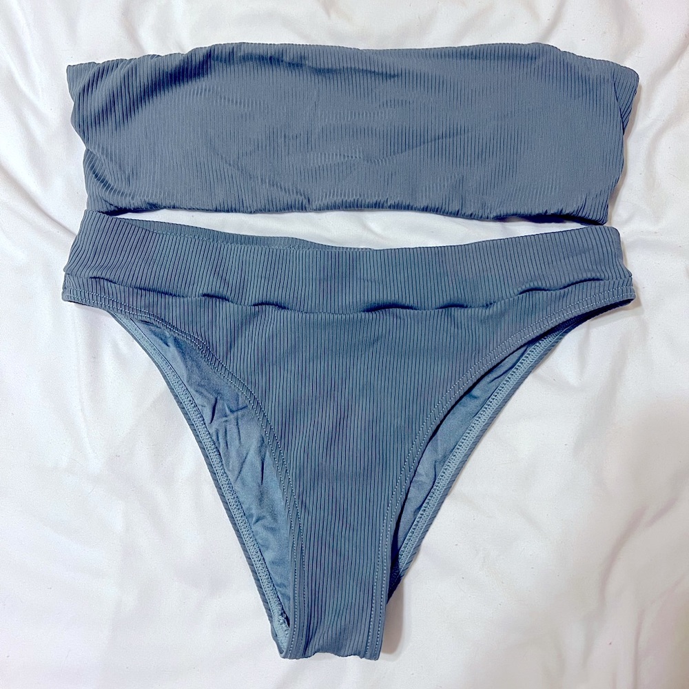 Rip curl bandeau and high waisted bikini set